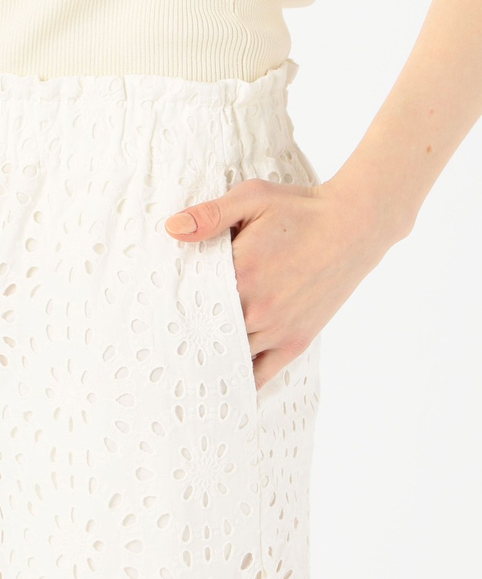 セール 40%OFF】コットンカットワークレース セミワイドパンツ
