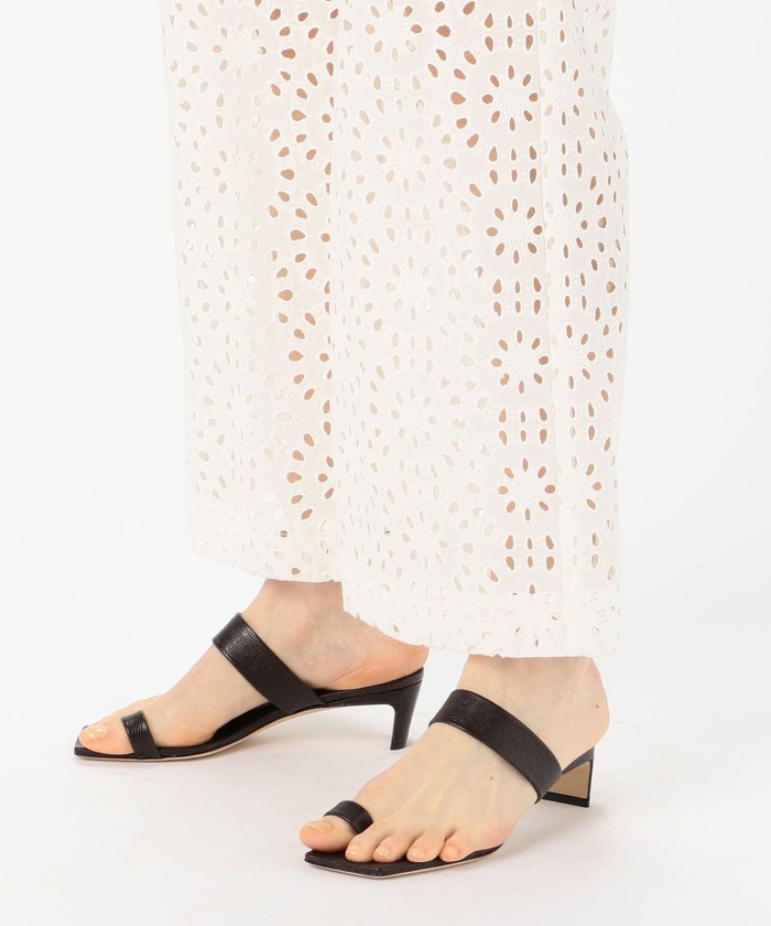セール 40%OFF】コットンカットワークレース セミワイドパンツ セール 40%OFF】コットンカットワークレース セミワイドパンツ
