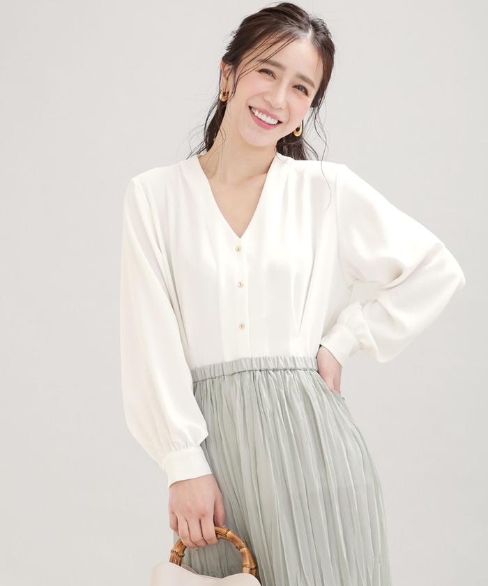 セール 40%OFF】WEB限定/ウエストタックペプラムブラウス 長袖