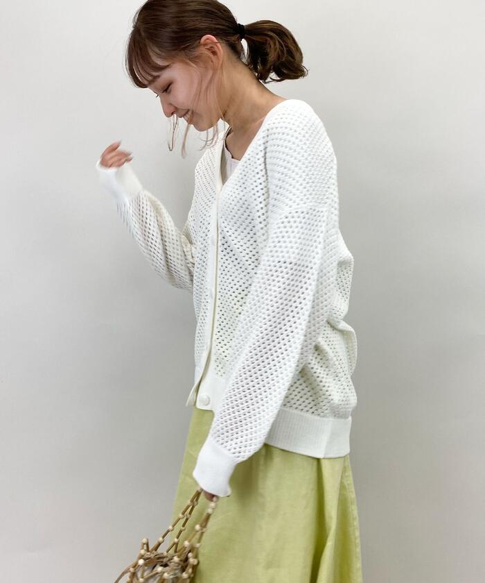 セール 40%OFF】メッシュ柄Vネックカーディガン(503828227