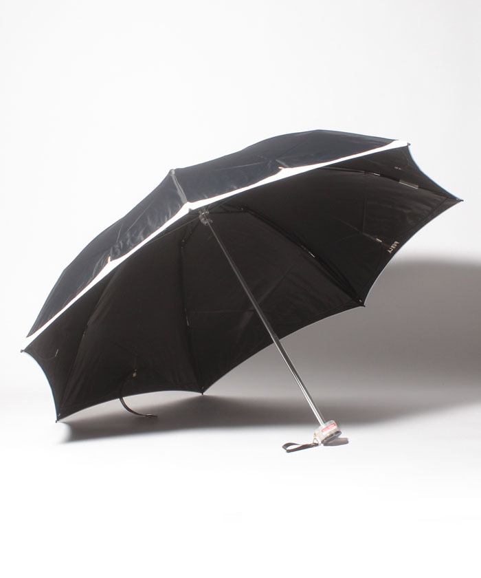 【未使用】フルラ 折り畳み傘 日傘 雨傘 晴雨兼用 パラソル バイカラー 白×黒 フルラ FURLA 晴雨兼用折りたたみ日傘 ”ハート刺繍”(504490402