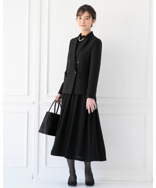 クーポン セール10 Off 喪服 礼服 セレモニー ダブルボタンテーラードジャケット ロングフレアワンピース ブラックフォーマルスーツ フォルムフォルマ Form Forma D Fashion