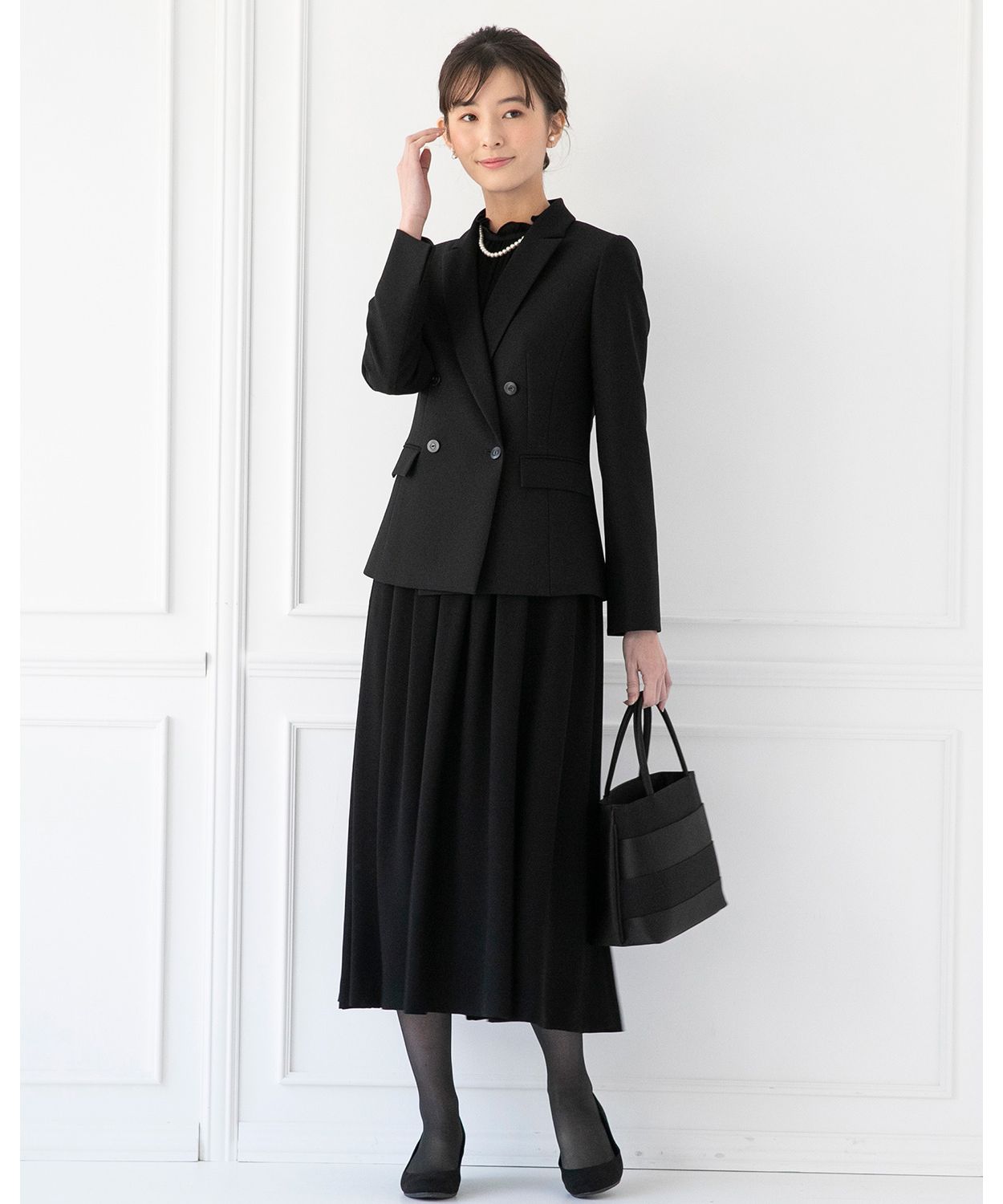 喪服・礼服・セレモニー】ダブルボタンテーラードジャケット 喪服・礼服・セレモニー】ダブルボタンテーラードジャケット