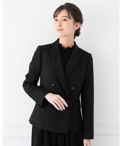 喪服 礼服 セレモニー ダブルボタンテーラードジャケット ロングフレアワンピース ブラックフォーマルスーツ フォルムフォルマ Form Forma D Fashion