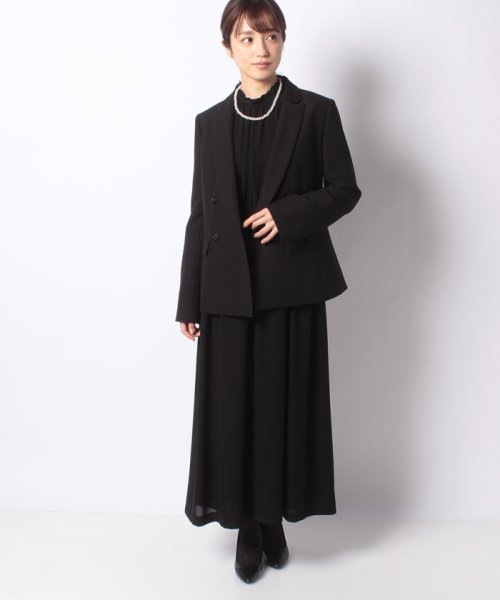 喪服 礼服 セレモニー ダブルボタンテーラードジャケット ロングフレアワンピース ブラックフォーマルスーツ フォルムフォルマ Form Forma D Fashion