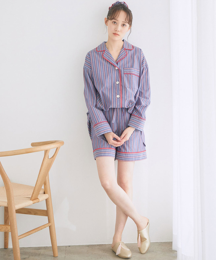 セール】【鎌倉シャツ×ViSage】【SET】チュニックショートパンツ