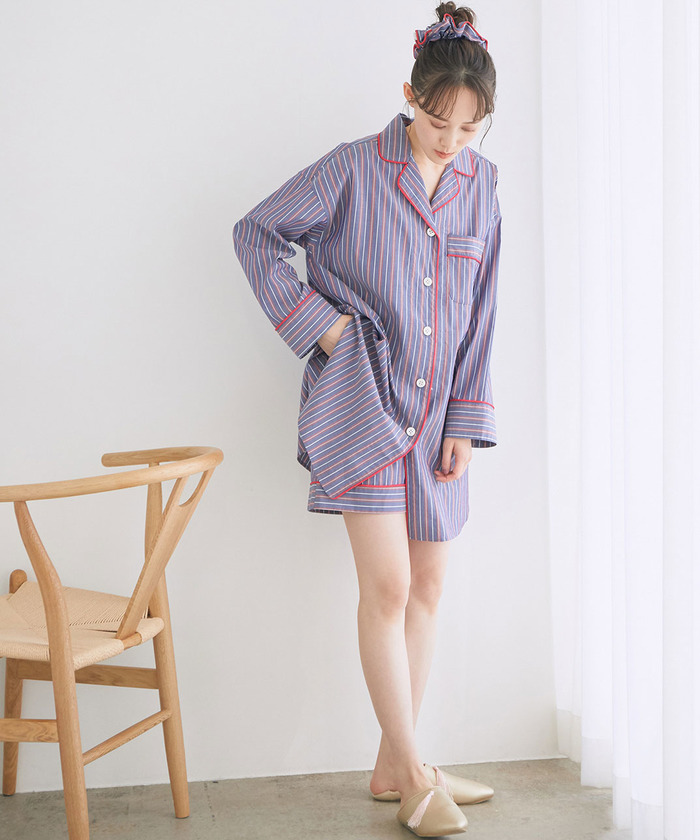 セール】【鎌倉シャツ×ViSage】【SET】チュニックショートパンツ
