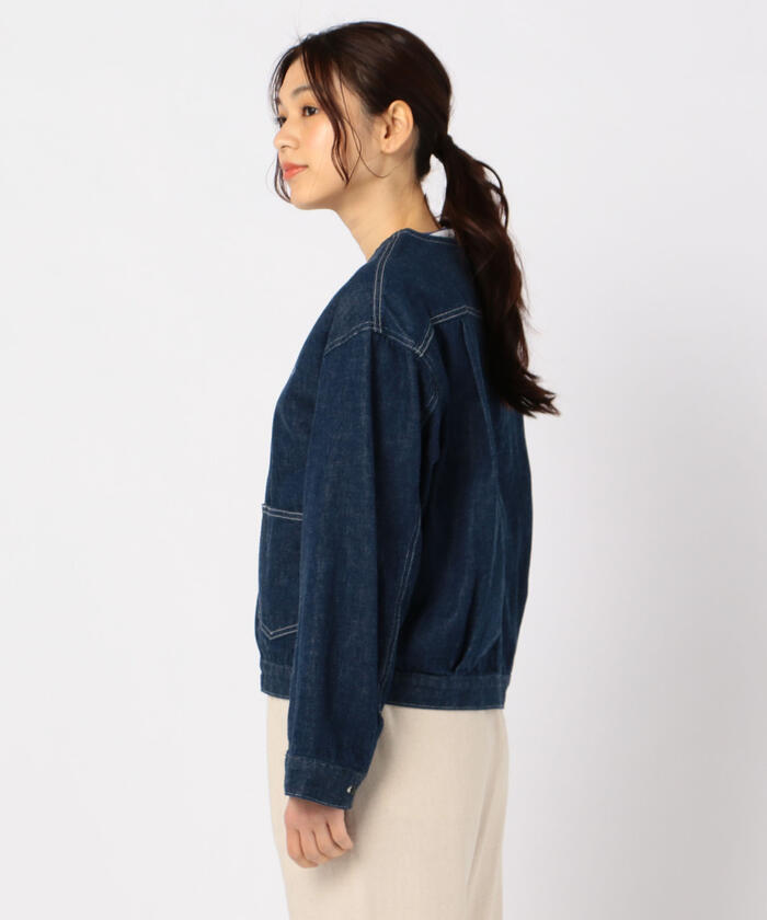 DANTON ノーカラージャケット（美品） DANTON | 中綿 ノーカラージャケット WOMEN（ノーカラー