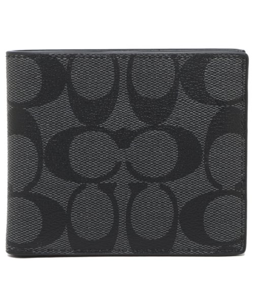セール コーチ 二つ折り財布 アウトレット シグネチャー ミニ財布 ブラック メンズ Coach F Qbmi5 コーチ Coach D Fashion