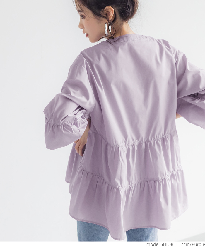 可愛い♡トリココムデギャルソン 袖フリル ブラウス パフスリーブ ティアード F COMME des GARCONS（シャツ/ブラウス(長袖/七分)）のフリマ