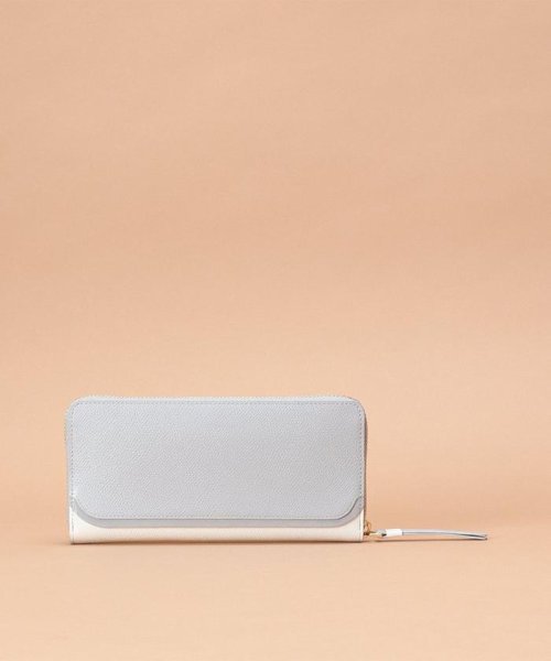 エナメルアクセントバイカラー長財布