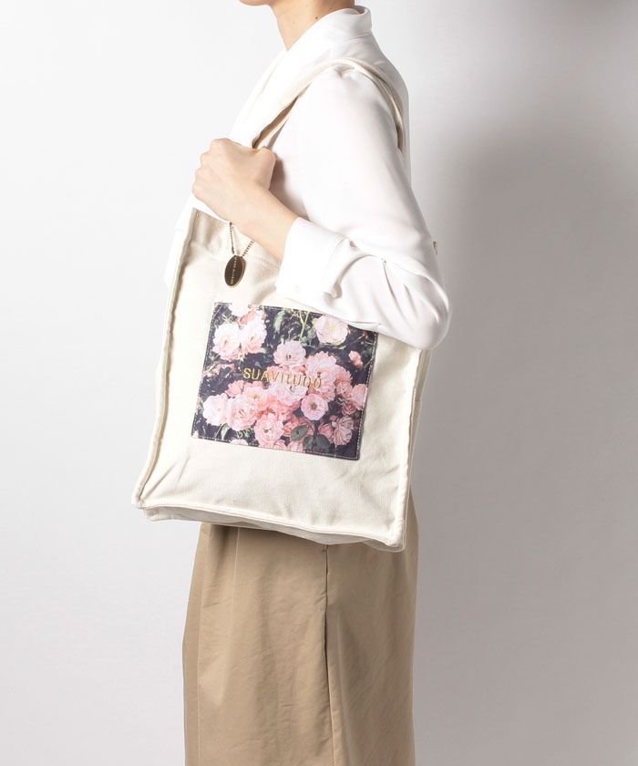 クーポン】【セール 80%OFF】花柄転写刺繍トート(503896087