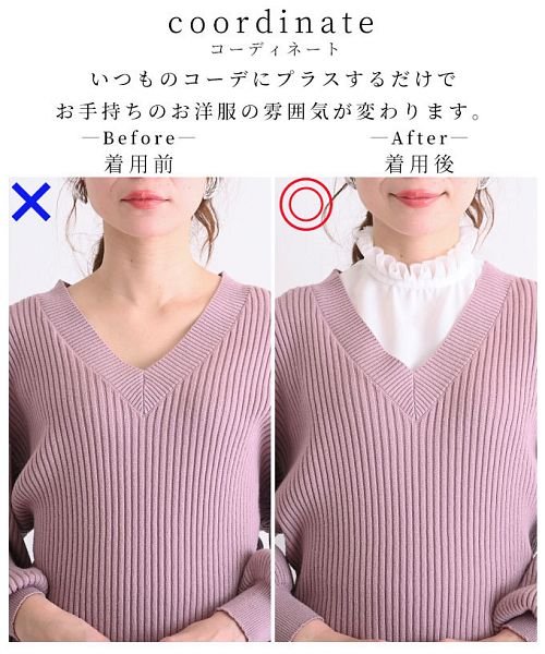 チュールフリルのハイネック付け襟 サワアラモード Sawa A La Mode D Fashion