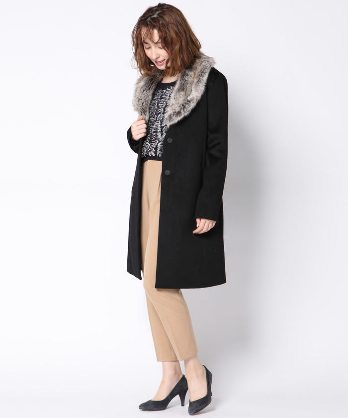 セール 70%OFF】2wayエコファーウールコート(503920749) | ビッキー