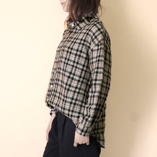セール50 Off チェック柄シャツ レディース シャツブラウス 春夏秋 開襟シャツ 長袖ドロップショルダー チェックブラウス カジュアル韓国風 ミニミニストア Miniministore D Fashion