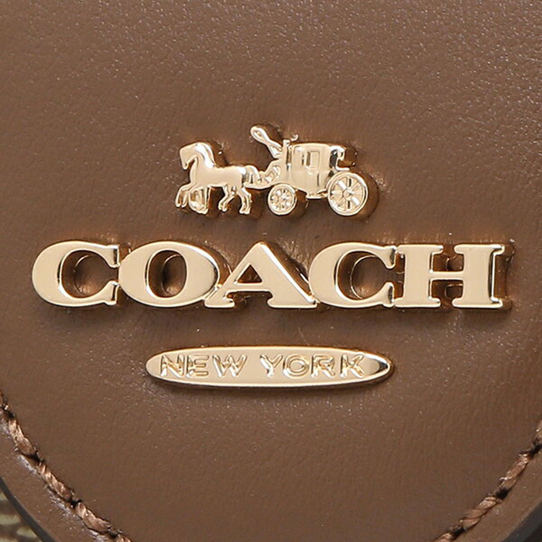 COACH 折り財布 新品 ブラウン カーキ 新作カラー レザー レディース