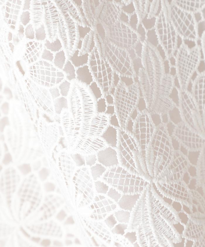 Maglie WHITE 刺繍トルコレースフレアスカート マーリエパーエフデ
