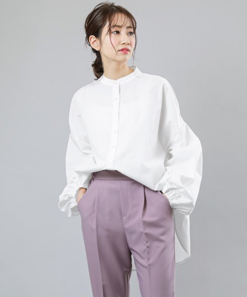 バルーンスリーブシャツ レディース トップス オーバーサイズ ブラウス 白シャツ 黒シャツ ミリアンデニ Mili An Deni D Fashion