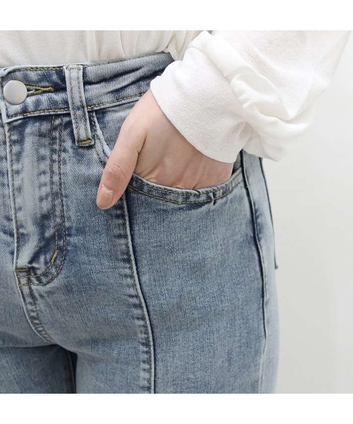 裾スリットデニムフレアパンツ(503925138) | ノンヘッジ(non