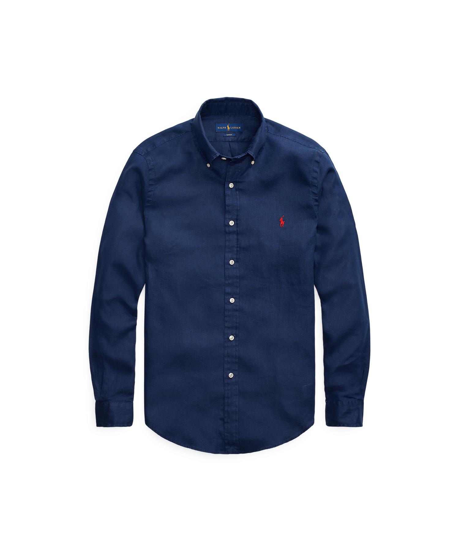 極美品 RALPH LAUREN ボタンダウンリネンシャツ クラシックフィット クラシック フィット リネン シャツ