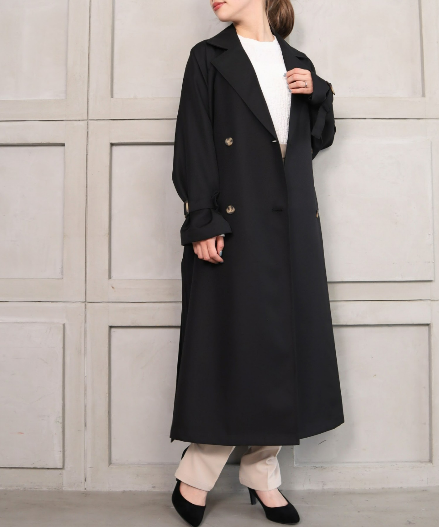 ほぼ未使用 ANAYI カシミヤ100 ロング 黒 日本販促 sodimat.gp