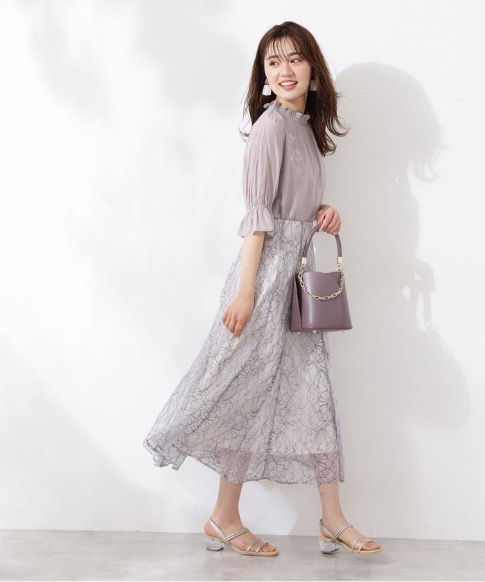 美人百花 6月号掲載|レースフレアスカート WEB限定カラー 美人百花 6月号掲載|レースフレアスカート WEB限定カラー