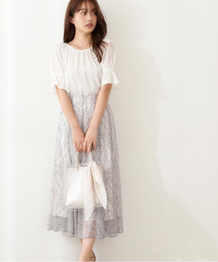 美人百花 6月号掲載|レースフレアスカート WEB限定カラー 美人百花 6月号掲載|レースフレアスカート WEB限定カラー
