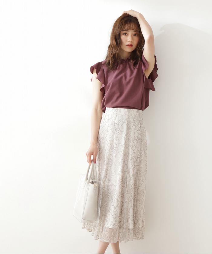 美人百花 6月号掲載|レースフレアスカート WEB限定カラー 美人百花 6月号掲載|レースフレアスカート WEB限定カラー