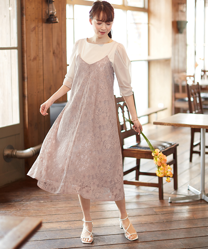 セール】【MAGASEEK/d fashion別注】レースキャミワンピース