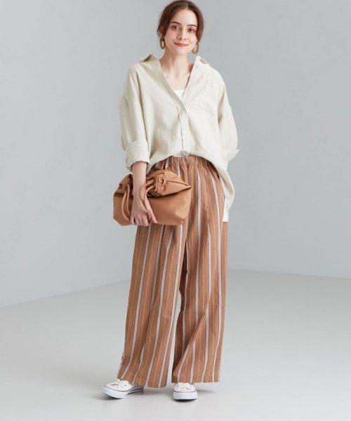 クーポン セール 40 Off Cfc サッカー ストライプ イージー ワイド パンツ グリーンレーベルリラクシング Green Label Relaxing D Fashion