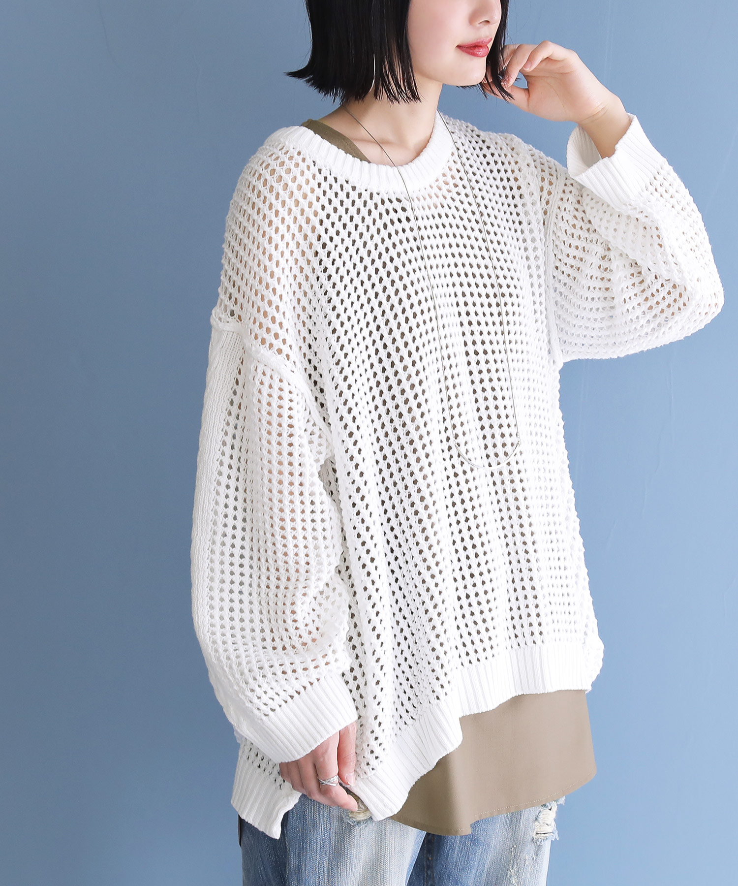 セール】『ケーブル切替メッシュニット』(503935302) | オシャレ