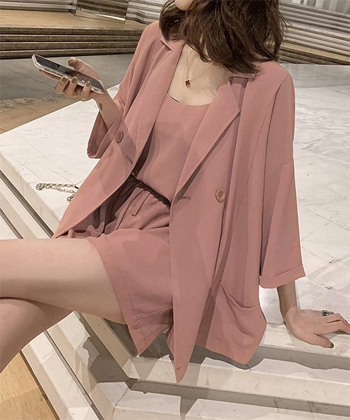 セール ルームウェア3点セット 部屋着 キャミソール パンツ シンプル カジュアル レディース アミュレット Amulet D Fashion