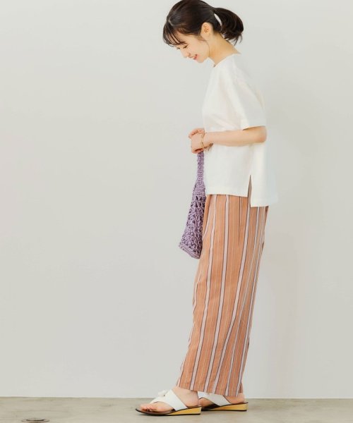 クーポン セール 40 Off Cfc サッカー ストライプ イージー ワイド パンツ グリーンレーベルリラクシング Green Label Relaxing D Fashion