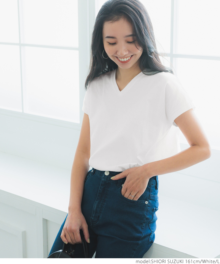 cloth＆cross コーヒーTシャツ　Ｖネック　フレンチスリーブ　白 cloth＆cross コーヒーTシャツ Vネック フレンチスリーブ 白
