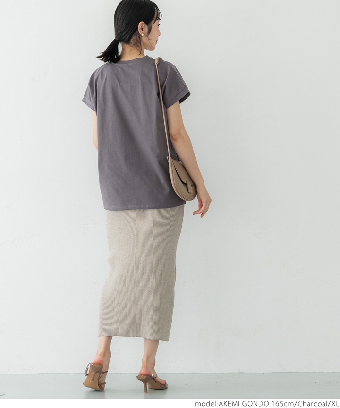 cloth＆cross コーヒーTシャツ　Ｖネック　フレンチスリーブ　白 綿100％ VネックフレンチスリーブTシャツ 通販【ニッセン】