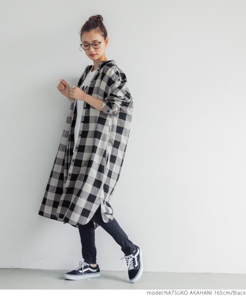 ブロックチェックシャツワンピース コカ Coca D Fashion ブロックチェックシャツワンピース コカ Coca D Fashion