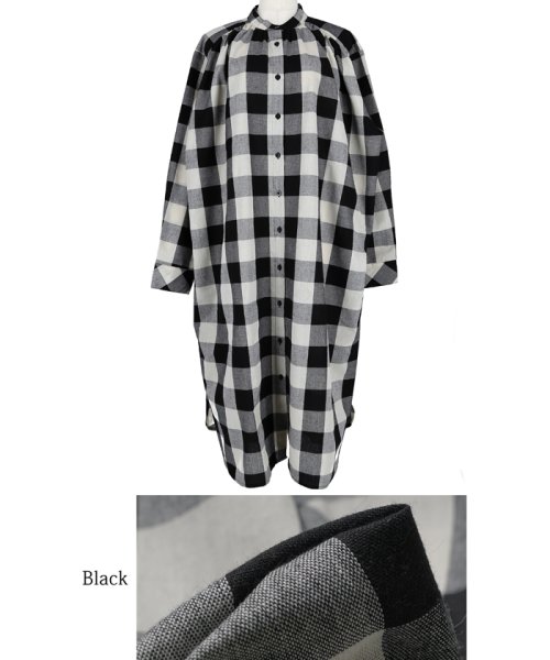 ブロックチェックシャツワンピース コカ Coca D Fashion ブロックチェックシャツワンピース コカ Coca D Fashion