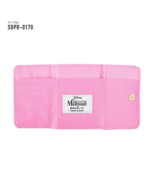 ディズニー 財布 サイフ 折財布 リトルマーメイド アリエル ラメ グリッター 三つ折り財布 がま口財布 合成皮革 フェイクレザー キャラクター 可愛い かわい ランナー Runner D Fashion