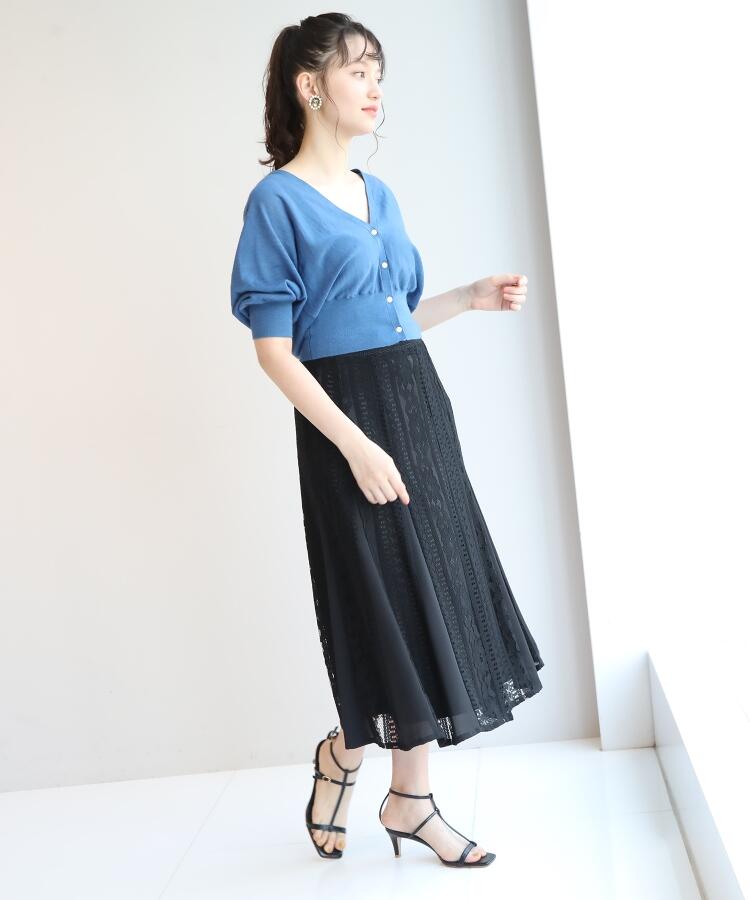 セール 50%OFF】フラワーコードレース切り替えスカート
