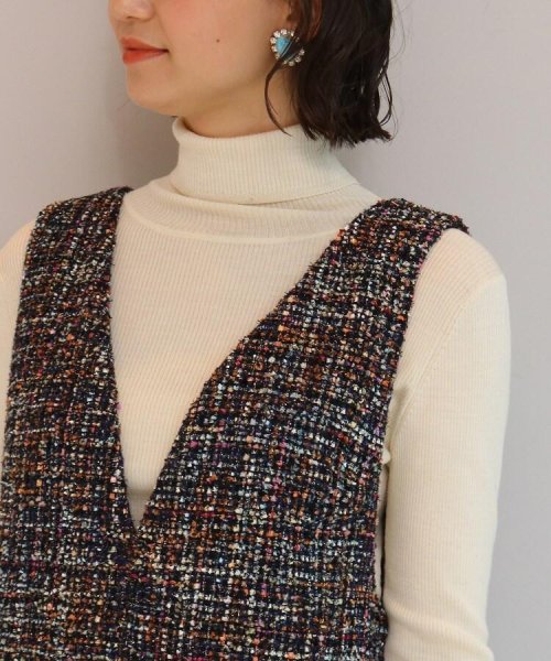 セール 毎年好評ファンシーツィード スリーブレスワンピース アナトリエ Anatelier D Fashion