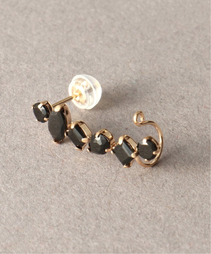 WEB限定カラー オニキス6パーツピアスカフ K10(503943007) | リラ(Lilas) - d アクセサリー