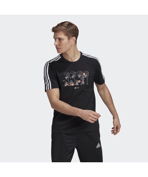 セール M 3ストライプス Disney グラフィックtシャツ アディダス Adidas D Fashion