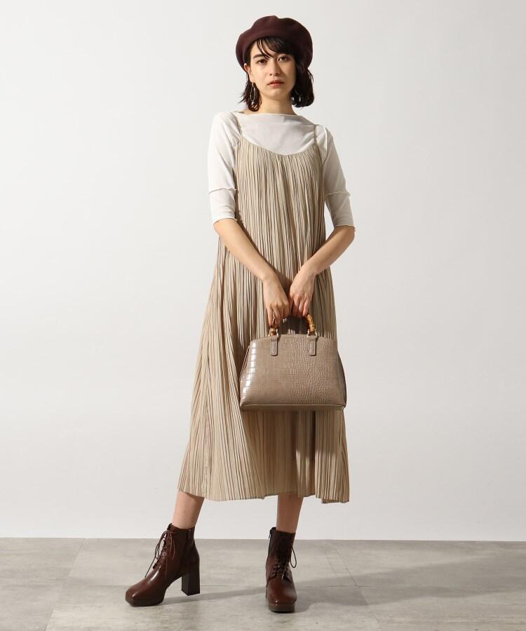 [韓国29CM限定] 大人の可愛さを叶える frill hobo bag (orchid) セール】◇バンブーハンドルクロコボストン(503947684