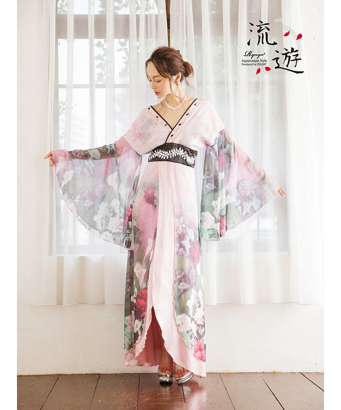 リューユ 花魁ドレス キャバドレス 和柄 花魁[品番：RV000007426]｜Ryuyu（リューユ