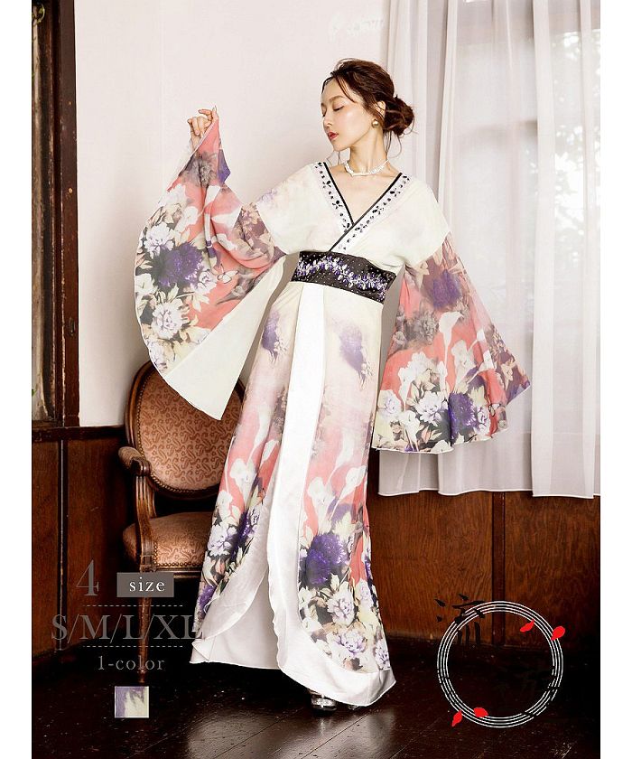 Amazon.co.jp: [LoveRich] ラブリッチ サテン和柄花魁ミニ着物
