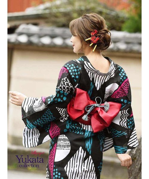 黒 個性的 浴衣 レトロ キャバ浴衣 リューユ Rew You D Fashion 黒 個性的 浴衣 レトロ キャバ浴衣 リューユ Rew You D Fashion