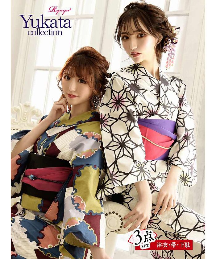 新品未使用　Ryuyu 浴衣セット　帯板付き 浴衣 浴衣 セット[品番：RV000007875]｜Ryuyu（リューユ）の