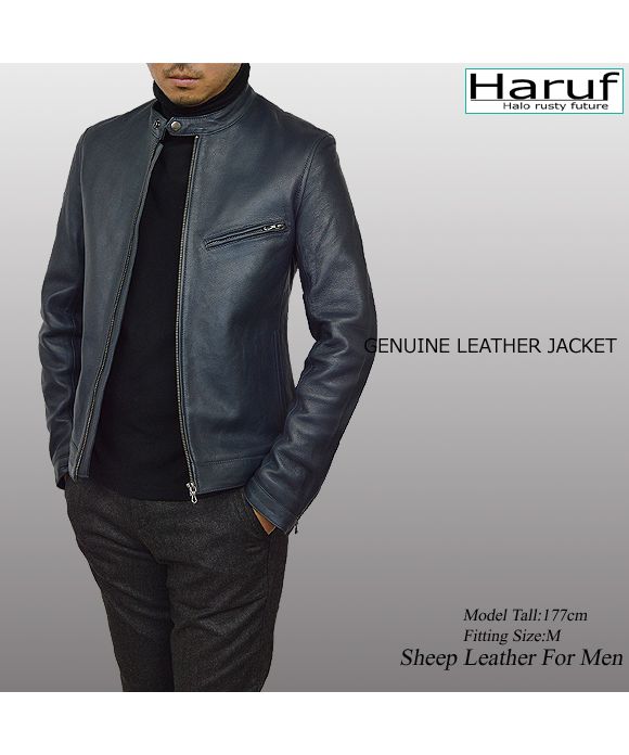 Haruf⭐︎ハルフ⭐︎シングルライダース⭐︎レザー サイズL Haruf 革ジャン レザージャケット メンズ 本革 ライダース