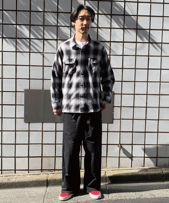 70s Penneys TOWNCRAFT オンブレチェック オープンカラーシャツ