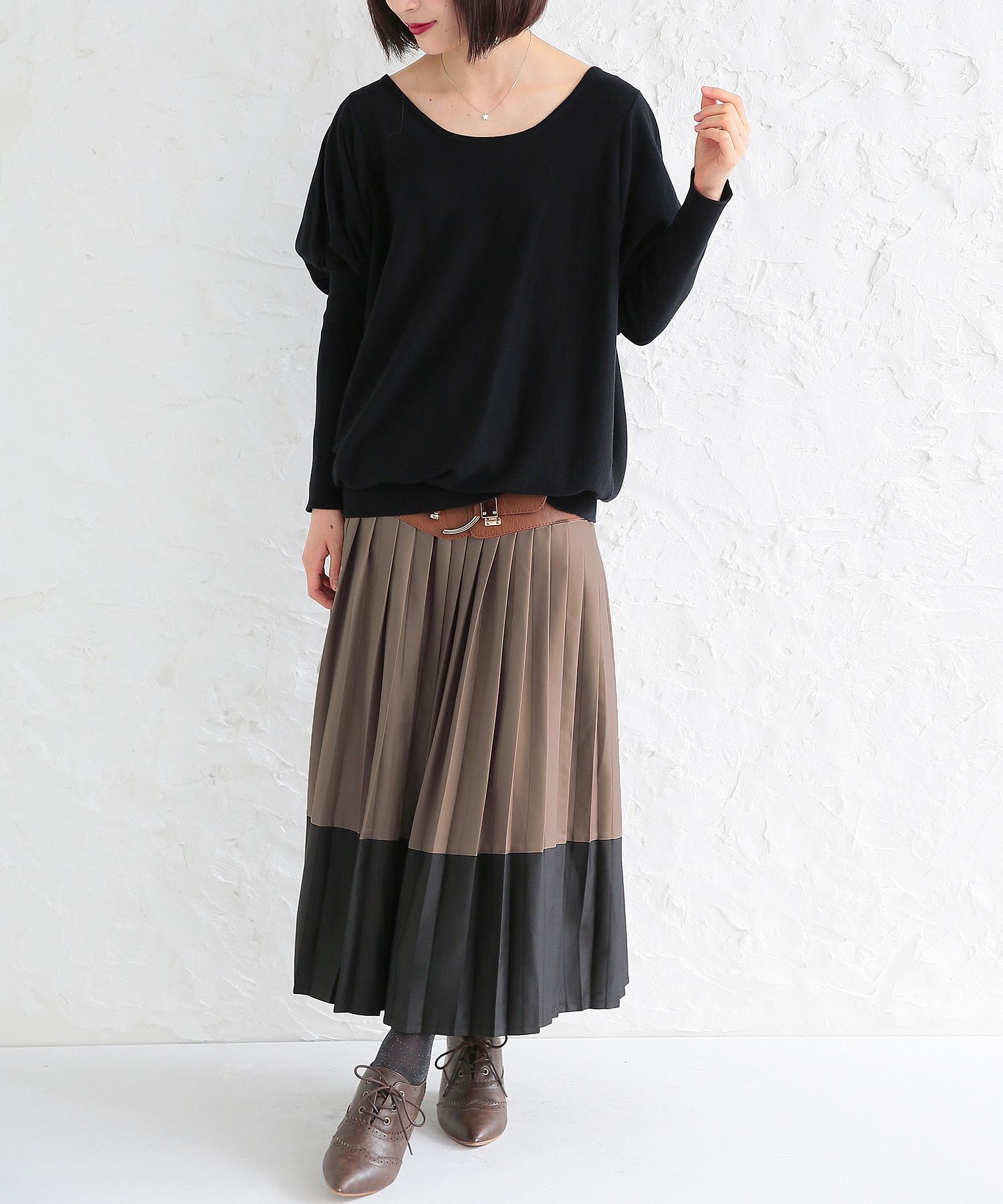 セール 29%OFF】『バイカラープリーツスカート』(502621659